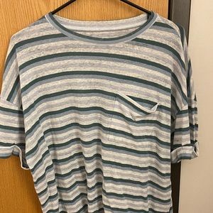 AERIE linen striped pocket tee tshirt